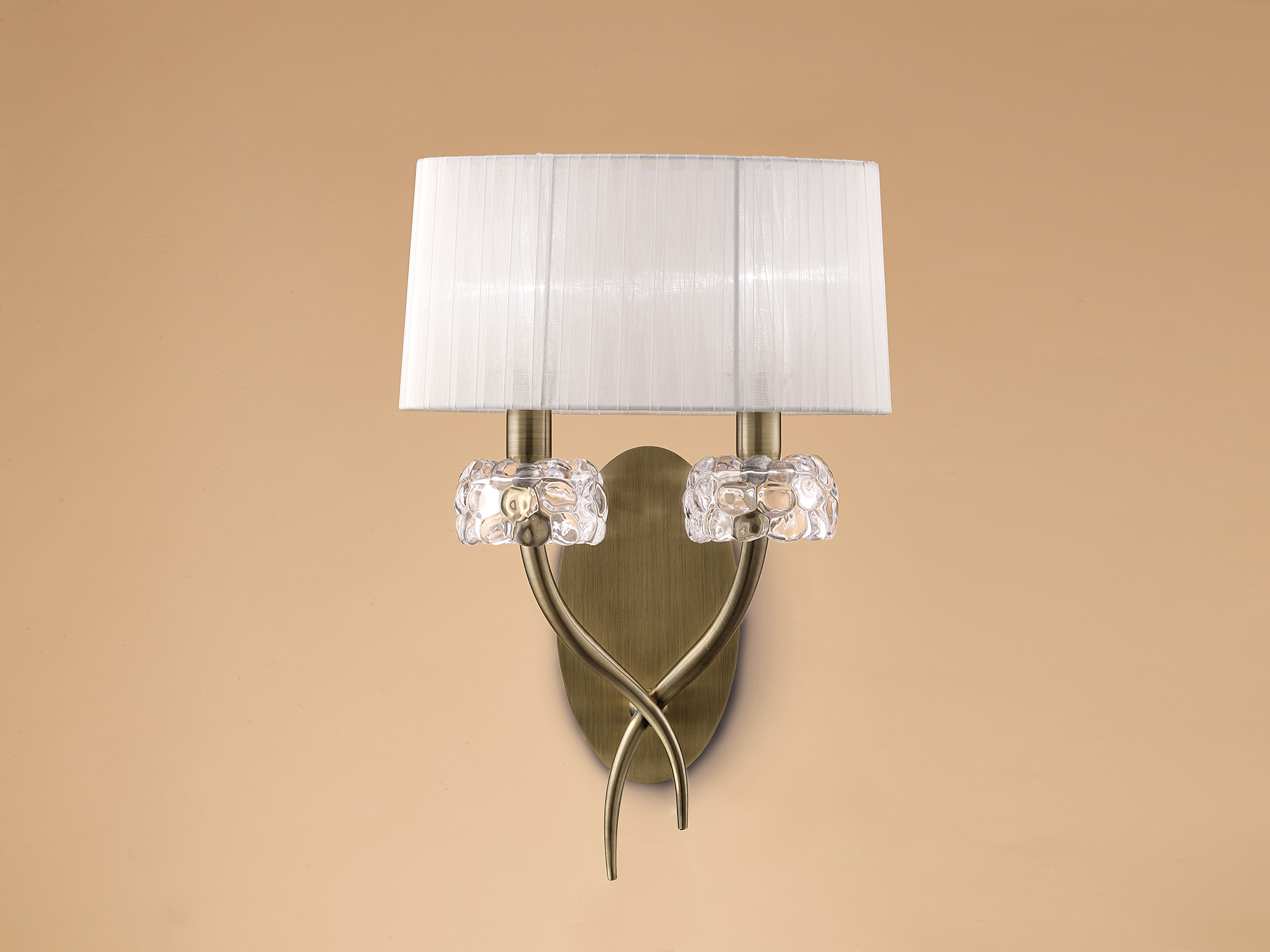 Loewe Antique Brass-White Wall Lights Mantra Armed Wall Lights Loewe Antique Brass-White Wall Lights Mantra Armed Wall Lights